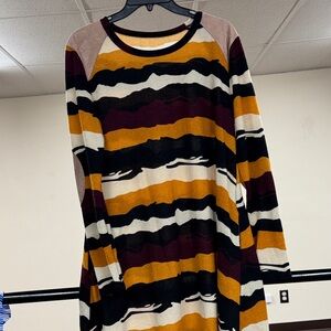 Striped Multicolor Long Sleeve Dress